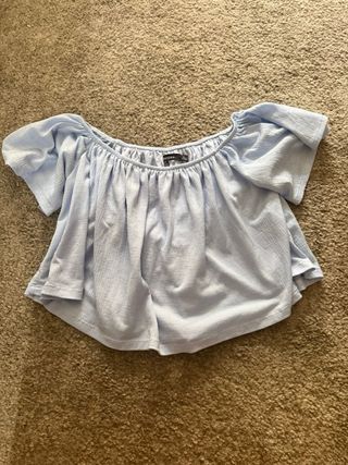 Top azul - Blusa sin hombros
