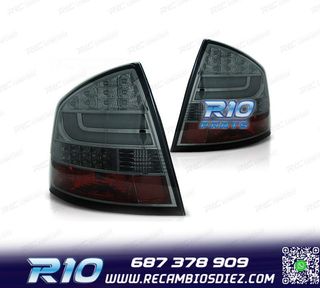 PILOTOS PARA SKODA OCTAVIA 04-13 LIGHT BAR FONDO CROMO AHUMA