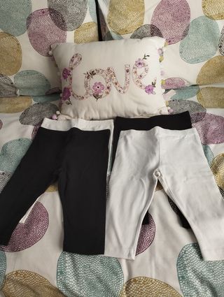 4 Leggins  Primark (T3-4) - Negro y Blanco