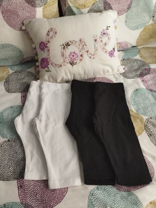 4 Leggins  Primark (T3-4) - Negro y Blanco