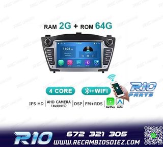 RADIO GPS ANDROID 14 PARA HYUNDAI IX35 09-15 64GB
