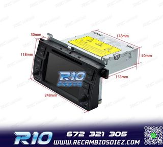 RADIO GPS ANDROID 14 PARA BMW E46 4GB RAM 64GB ROM DVD