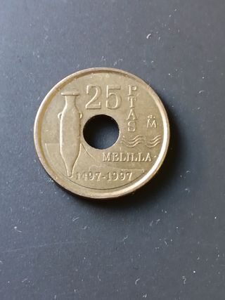 Moneda 25 Ptas Melilla 1497-1997