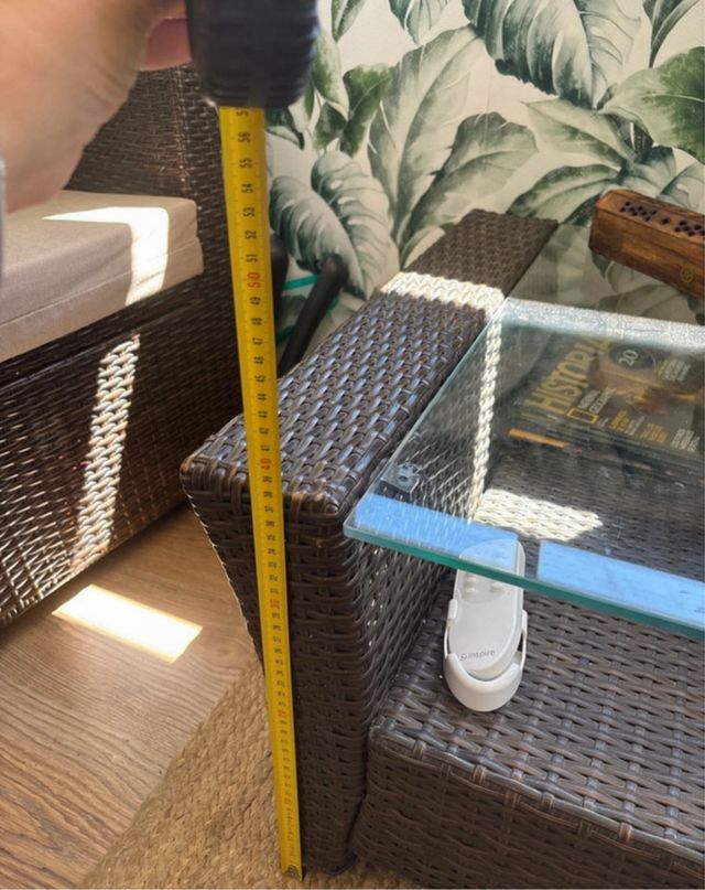 Mesa Ratan terraza-jardín marrón