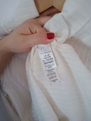Jersey cuello alto crema punto fino talla XS