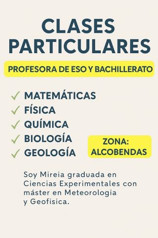 CLASES PARTICULARES BACHILLERATO Y ESO.