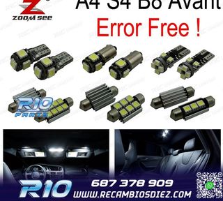 KIT 20 BOMBILLAS LED INTERIOR PARA AUDI A4 S4 B8 QUATTRO AVA
