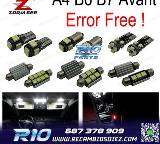 KIT 23 BOMBILLAS LED INTERIOR AUDI A4 S4 RS4 B6 B7 QUATTRO A