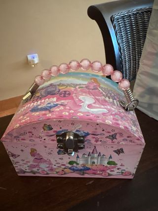 Joyero musical bailarina rosa