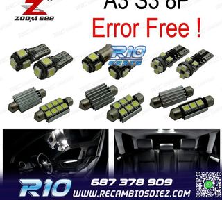 KIT 20 BOMBILLAS LED INTERIOR 2003-2013 PARA AUDI A3 S3 8 P 