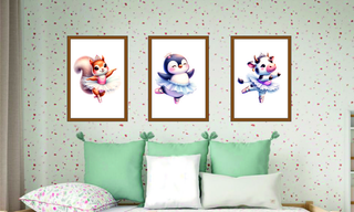 3 Cuadros infantiles bailarinas
