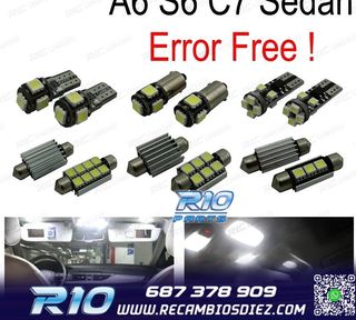 KIT 16 BOMBILLAS LED INTERIOR PARA AUDI A6 S6 RS6 C7 SEDAN 1