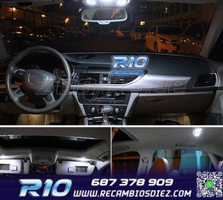 KIT 16 BOMBILLAS LED INTERIOR PARA AUDI A6 S6 RS6 C7 SEDAN 1