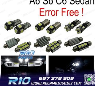 KIT 11 BOMBILLAS LED INTERIOR PARA AUDI A6 S6 RS6 C6 SEDAN 0