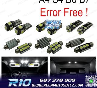 KIT 18 BOMBILLAS LED INTERIOR PARA AUDI A4 S4 B6 B7 2002-200