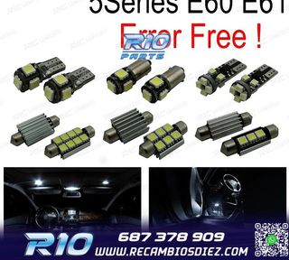 KIT 18 BOMBILLAS LED INTERIOR PARA BMW E60 E61 M5 520I 523I 