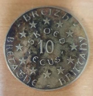 Moneda 10 Ecus Británicos 1992