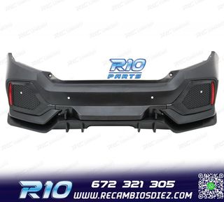 PARAGOLPES TRASERO HONDA CIVIC 16- LOOK TYPE R