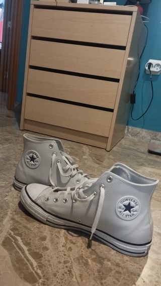 Converse Chuck Taylor-Zapatillas Piel Blancas