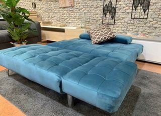 Sofá Chaise Longue Azul - Terciopelo