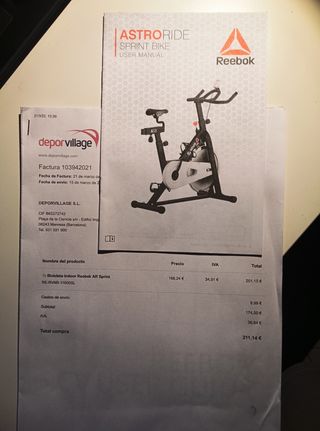 Bicicleta estática Reebok
