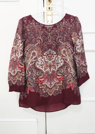 Blusa top Massimo Dutti granate, burdeos, talla S