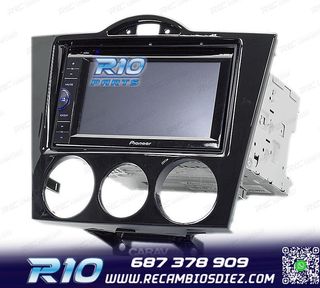 MARCO NEGRO BRILLO RADIO 2-DIN PARA MAZDA RX-8 03-08 AIRE AC