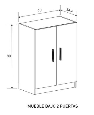  Mueble alto + bajo 2 puertas