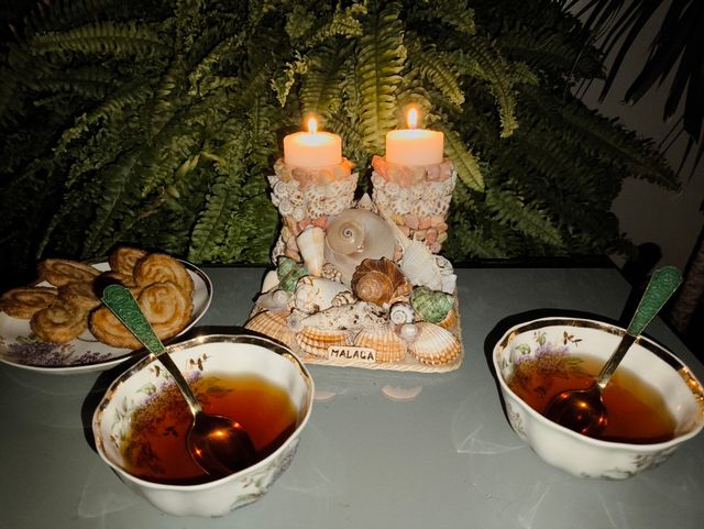 Candelabro conchas Málaga - 2 velas