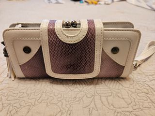 Cartera grande mujer - morada y blanca