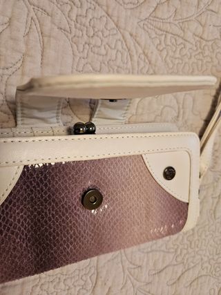 Cartera grande mujer - morada y blanca