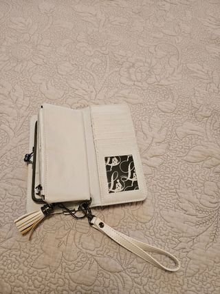 Cartera grande mujer - morada y blanca