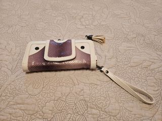 Cartera grande mujer - morada y blanca
