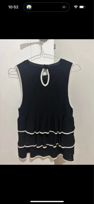 Top de punto Zara negro 