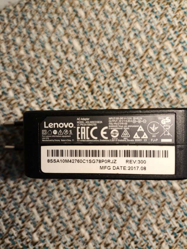 Cargador Lenovo para portátil modelo ADLX65CCGE2A