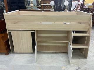 Cama litera con escritorio - beige