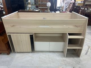 Cama litera con escritorio - beige