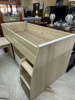 Cama litera con escritorio - beige