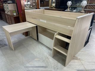 Cama litera con escritorio - beige