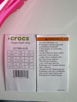 Crocs Mega Crush - Rosas 36-37