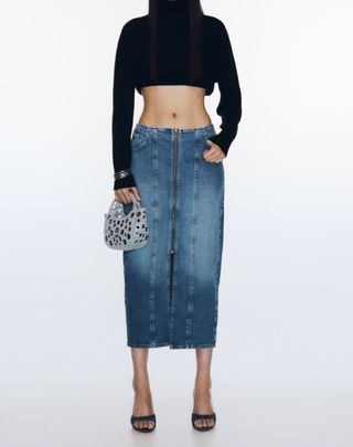 Falda ZARA vaquera midi