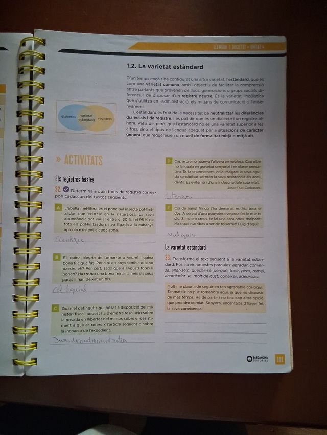Dolors Monserdà 4 ESO. Dossier. Llengua catalan...