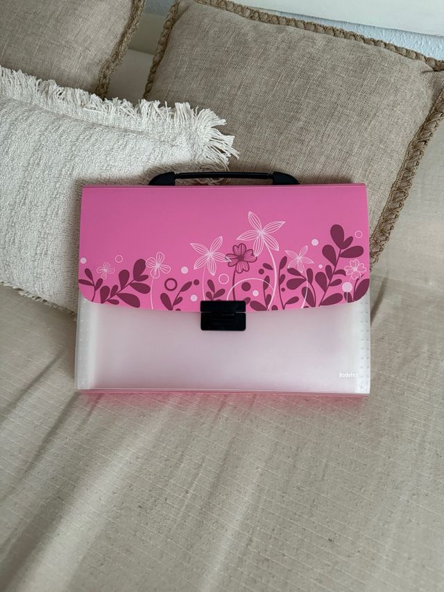 Carpeta Portátil Rosa Flores