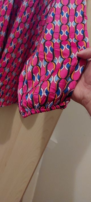 Camicia vintage rosa multicolor