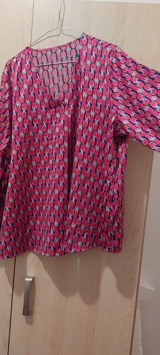 Camicia vintage rosa multicolor