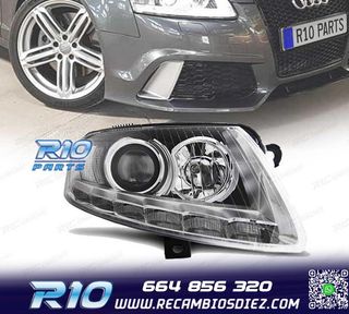 FAROS AUDI A6 C6 04-08 XENON LUZ DIURNA LED DRL CROMADOS
