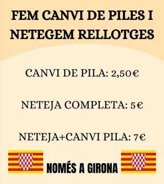 Neteja i canvi de piles de rellotges – Girona