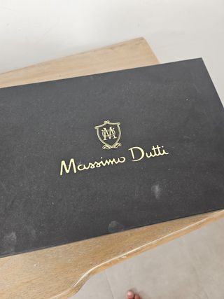 Sandalias cuña Massimo Dutti negras