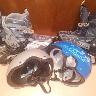 2 pares Patines Oxelo + 2 Cascos. Sin usar.