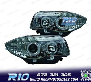 FAROS BMW SERIE 1 E87 E82 E88 OJOS ANGEL LUZ DIURNA FONDO CR